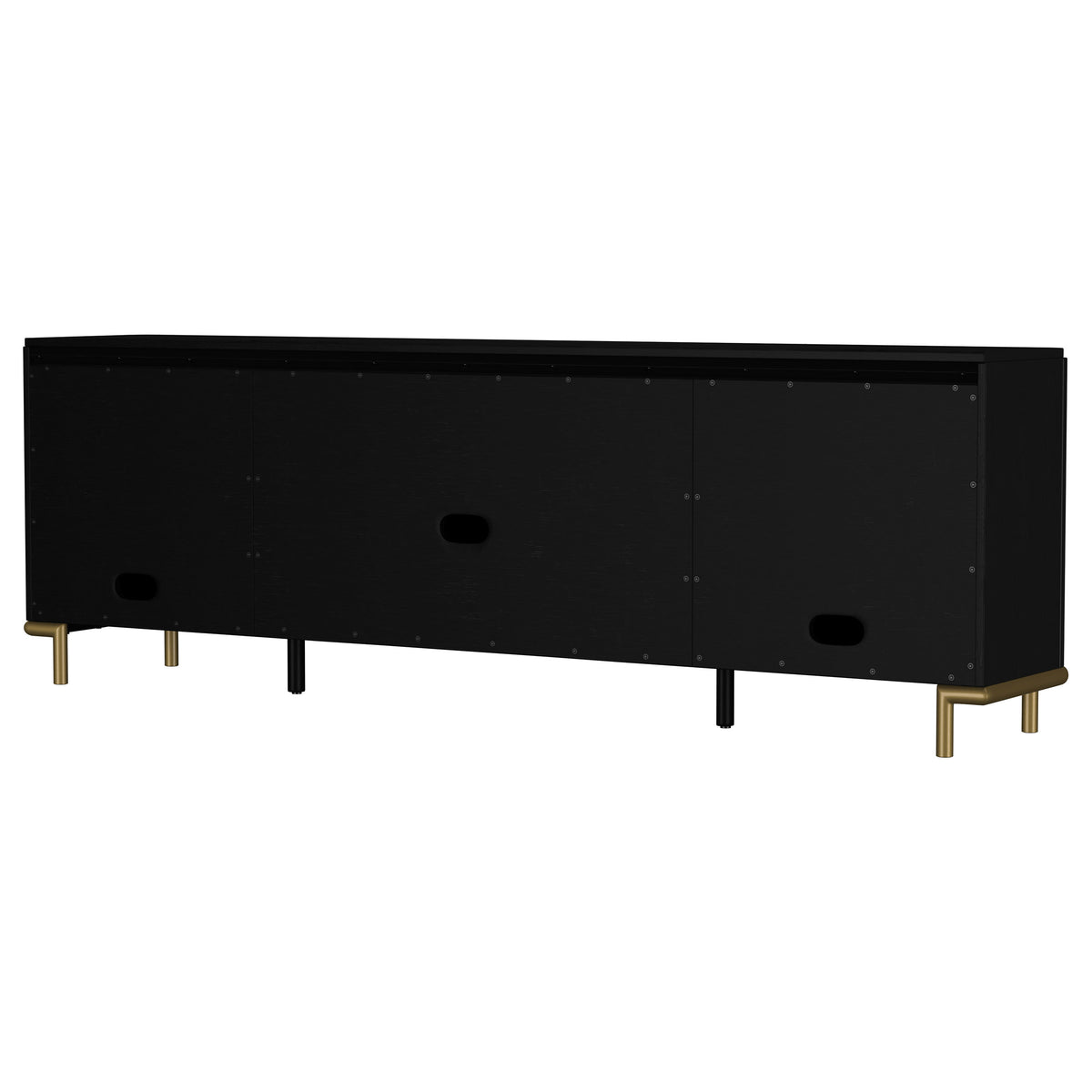 Arini Rattan Cane 2-door TV Stand Media Console - Black