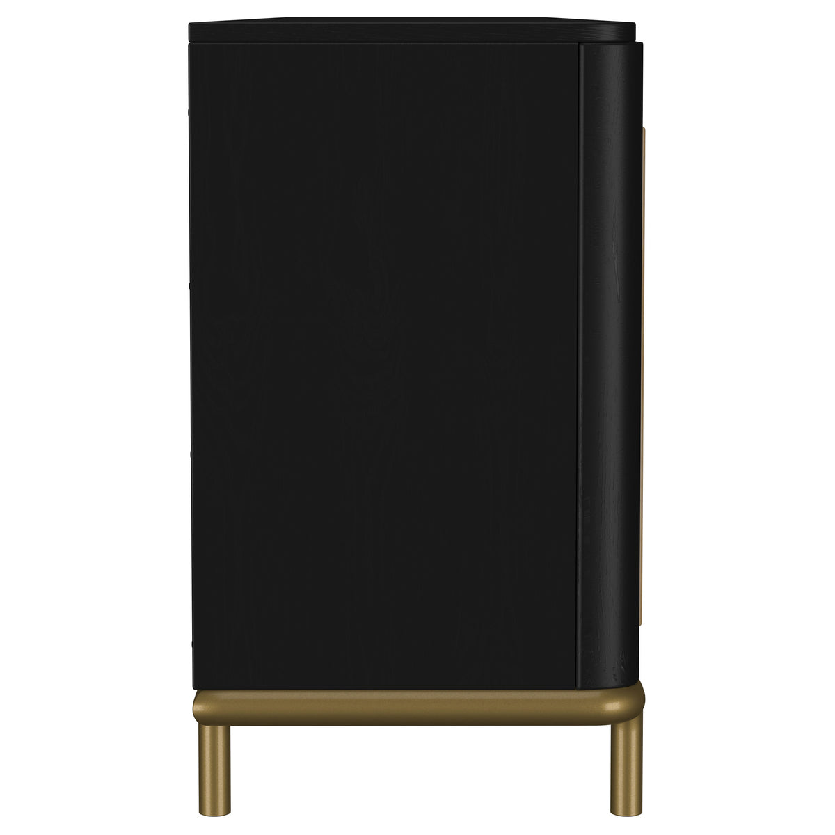 Arini Rattan Cane 2-door TV Stand Media Console - Black