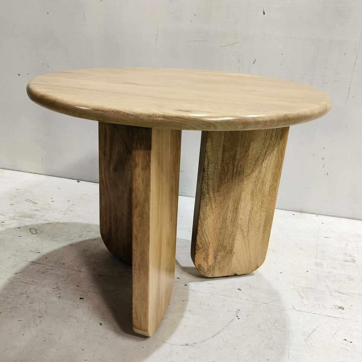 Dale Sculptural Round Solid Mango Wood End Table Mango - Natural Mango