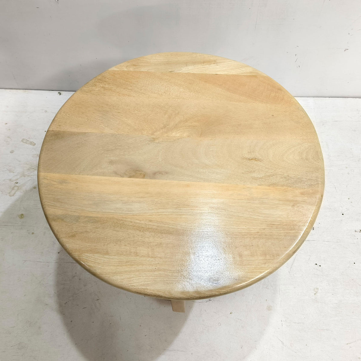 Dale Sculptural Round Solid Mango Wood End Table Mango - Natural Mango