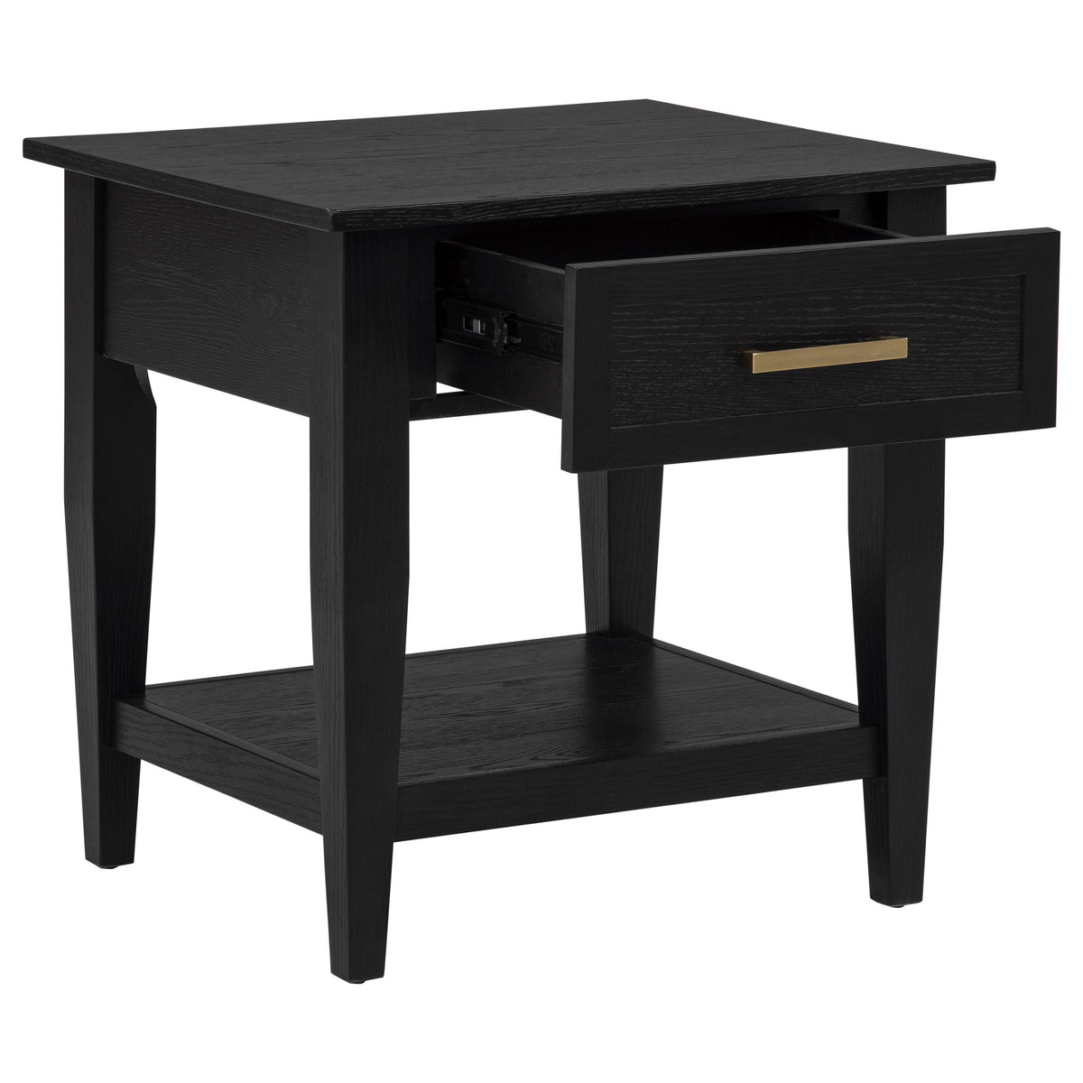 Lindenton 1-drawer Wood Occasional Side End Table - Black