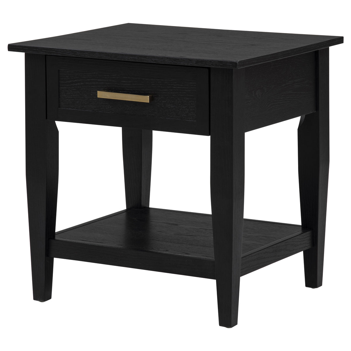 Lindenton 1-drawer Wood Occasional Side End Table - Black
