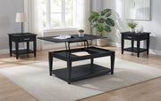 Lindenton 3-piece Wood Lift-Top Coffee and End Table Set - Black