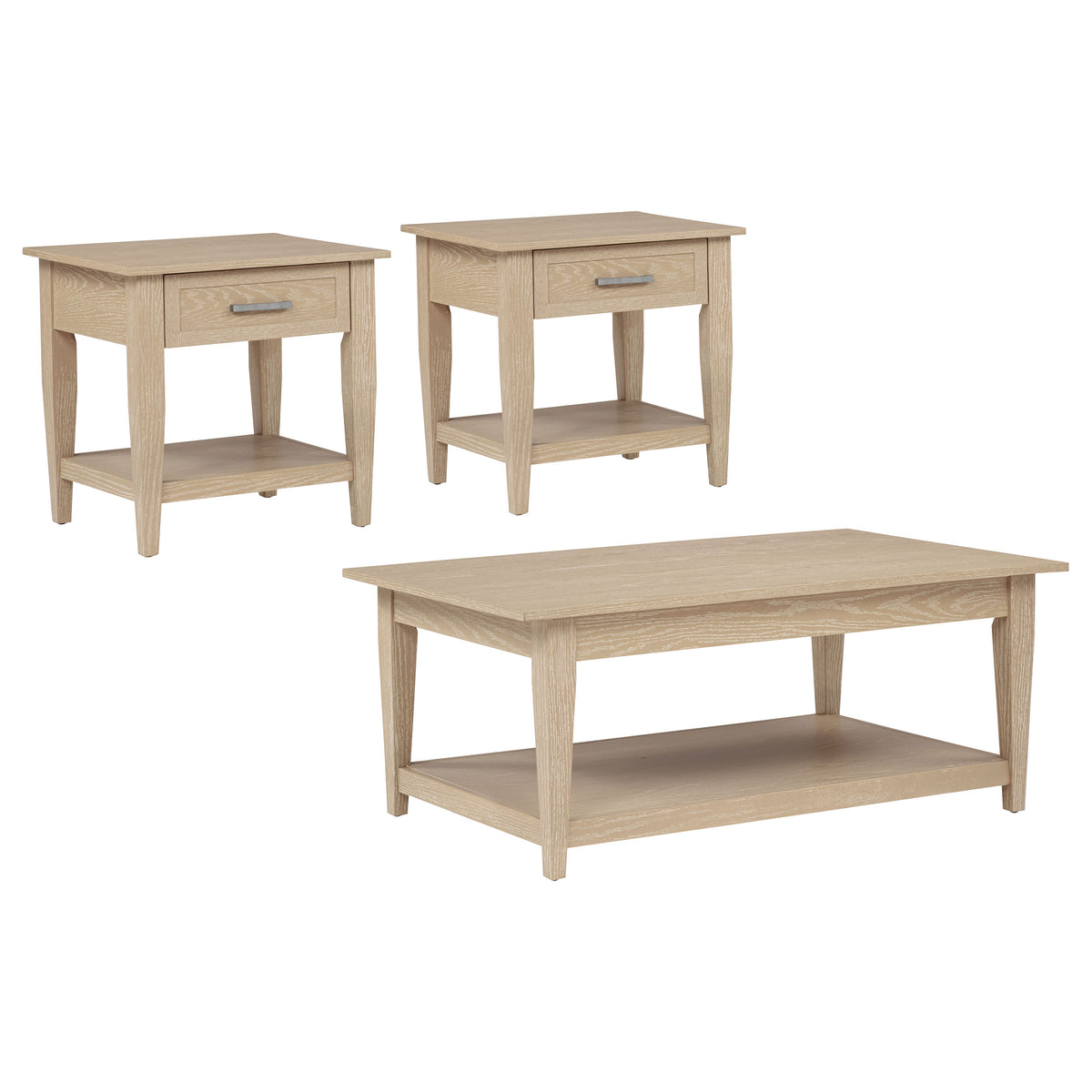Lindenton 3-piece Wood Lift-Top Coffee and End Table Set - Blonde
