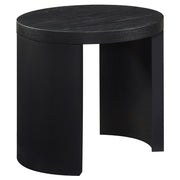 Sweeney 24-inch Round Wood Occasional Side End Table - Black