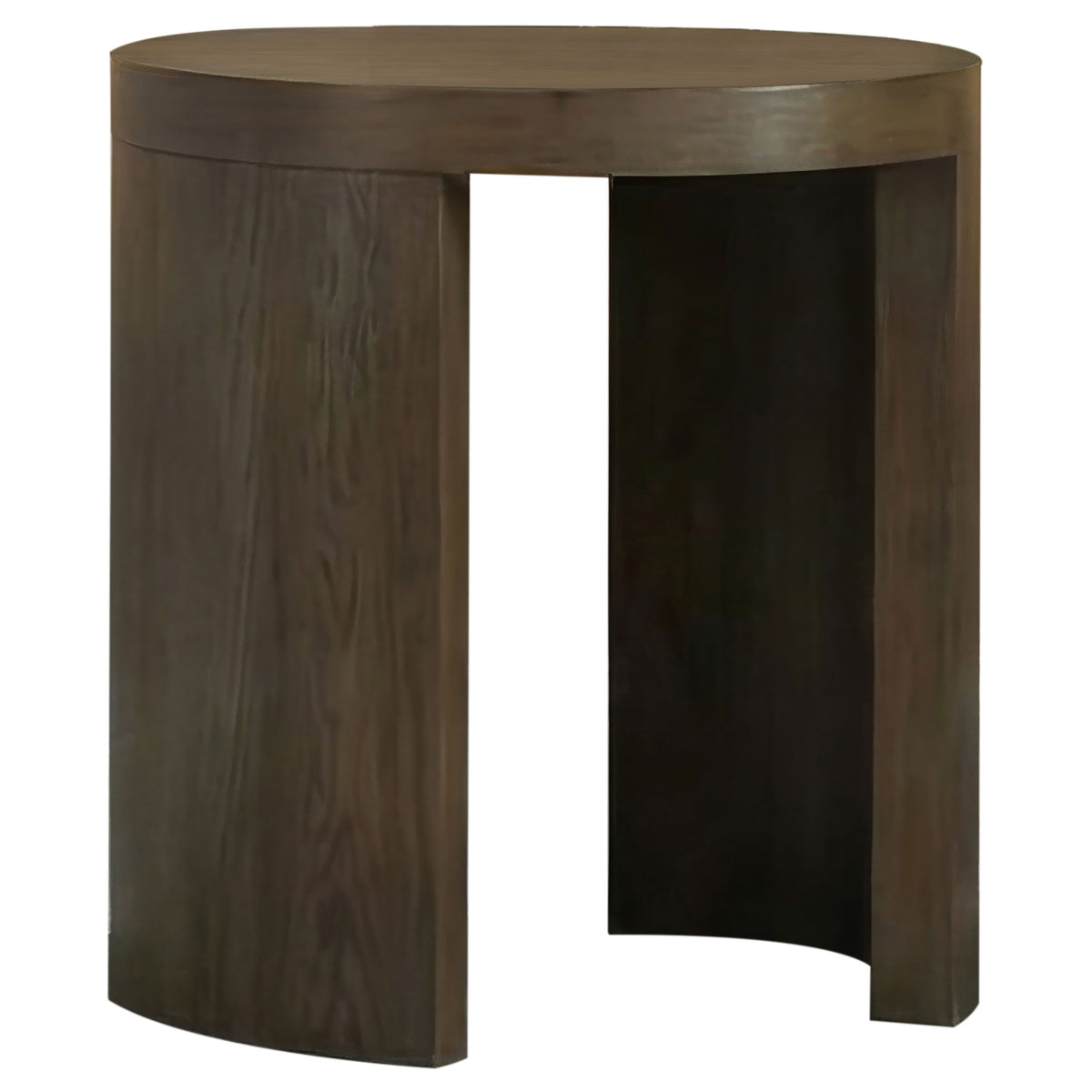 Sweeney 24-inch Round Wood Occasional Side End Table - Dark Walnut
