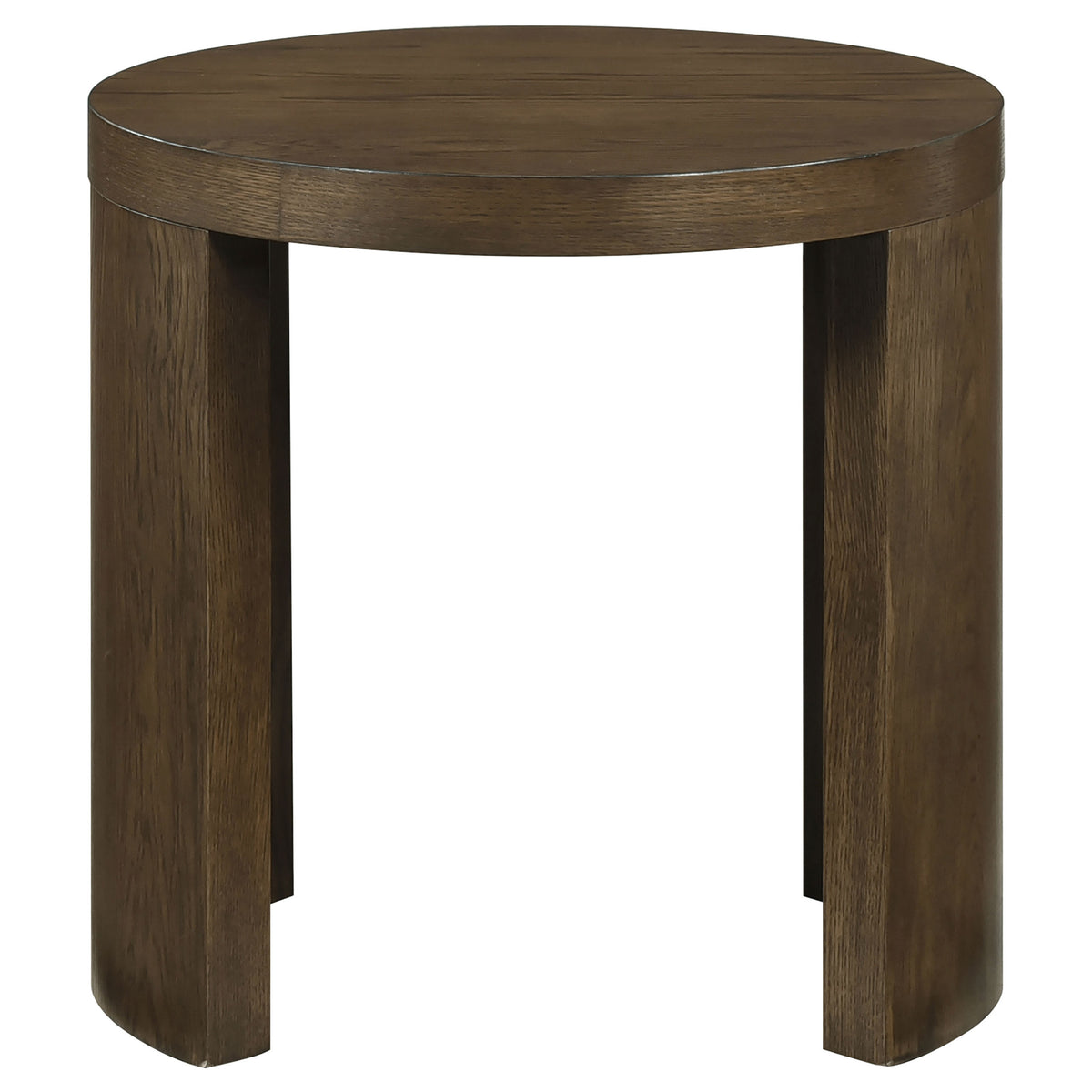 Sweeney 24-inch Round Wood Occasional Side End Table - Dark Walnut