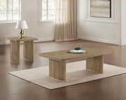 Adina 2-piece Wood Coffee Table Set Distressed Light Brown