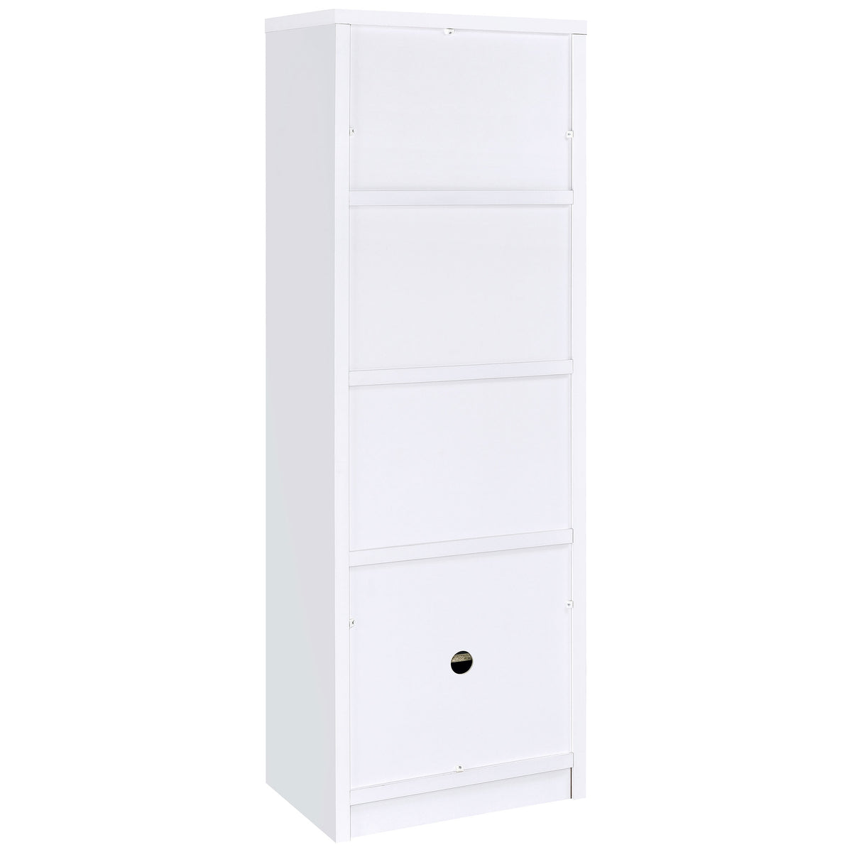Laughlin 4-shelf Engineered Wood Media Tower - White