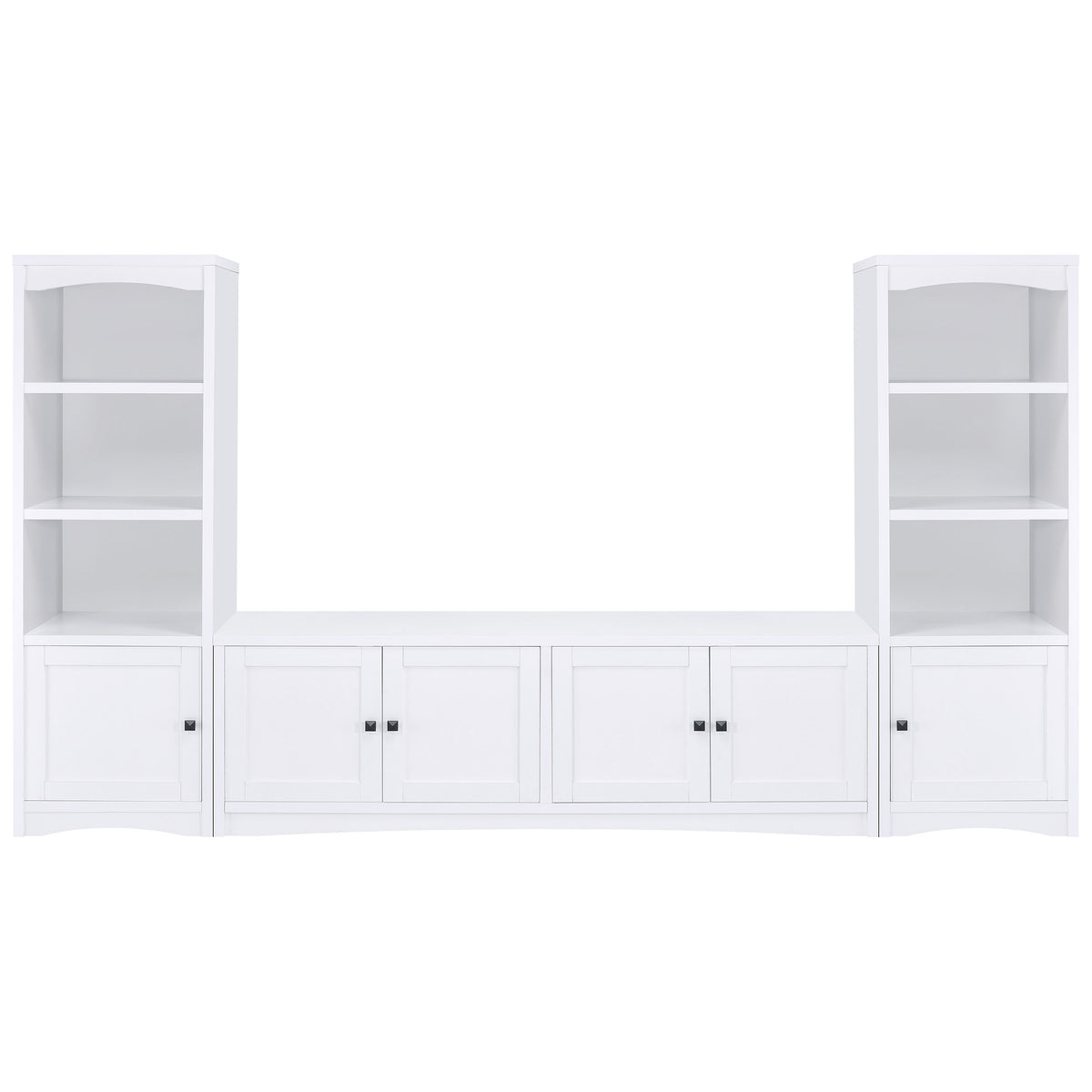 Laughlin 4-shelf Engineered Wood Media Tower - White