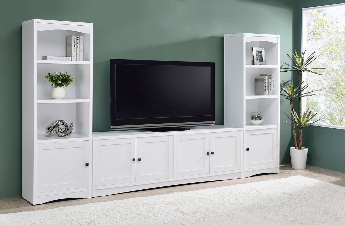 Laughlin 4-shelf Engineered Wood Media Tower - White