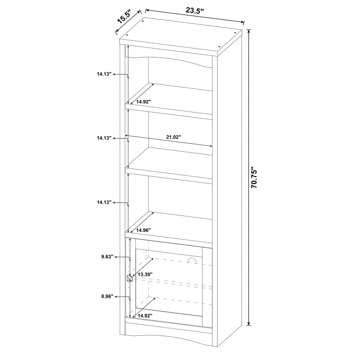 Laughlin 4-shelf Engineered Wood Media Tower - Dark Pine