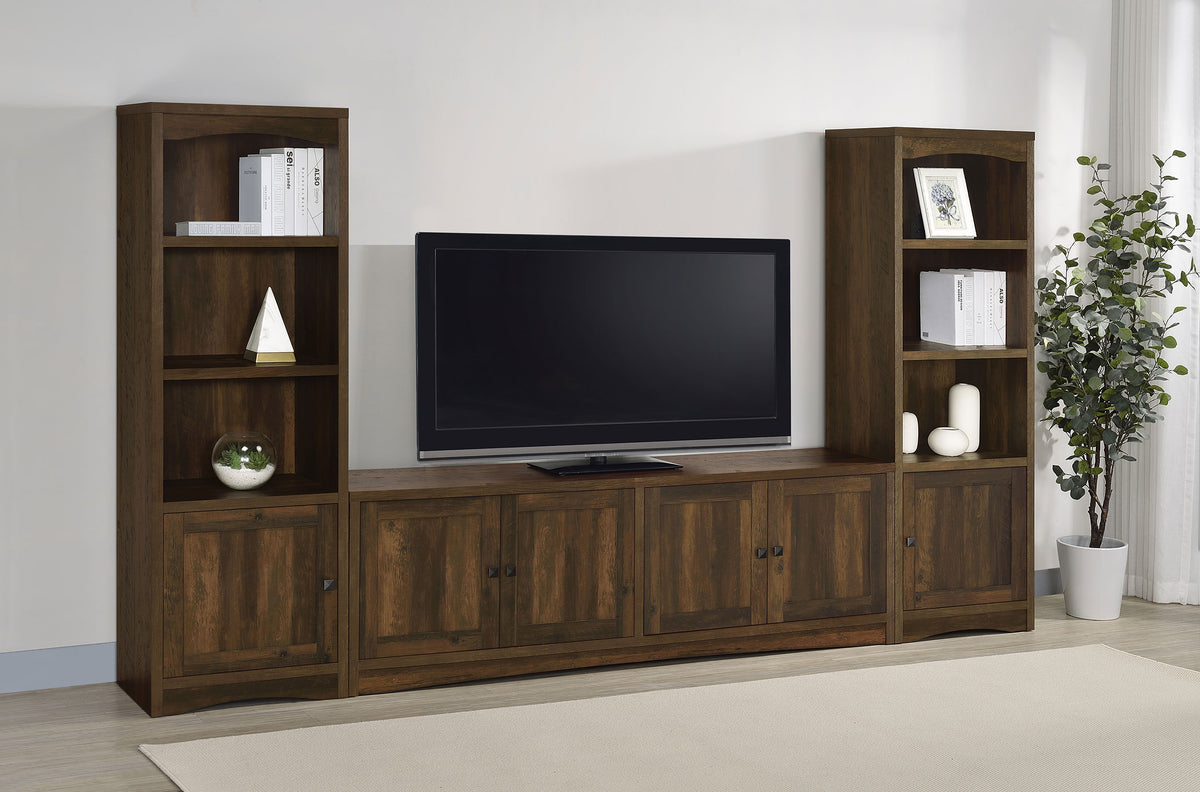 Laughlin 4-shelf Engineered Wood Media Tower - Dark Pine
