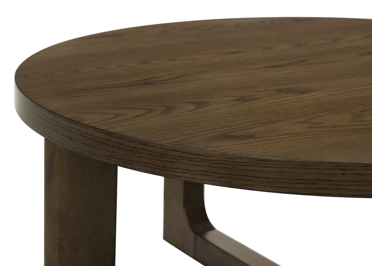 Kessler Round Sculptural Wood End Table - Brown