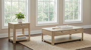 Marcelo 2-piece Coffee Table Set with Storage - Light Elm