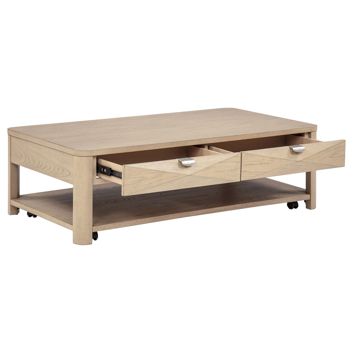 Marcelo 2-piece Coffee Table Set with Storage - Light Elm