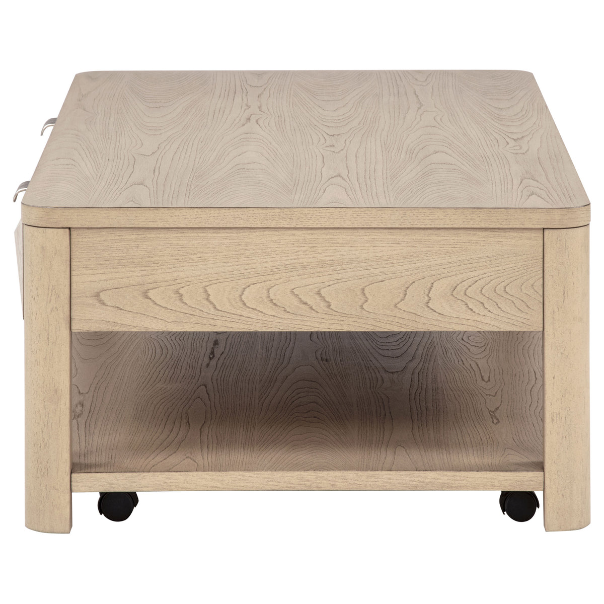 Marcelo Wood Coffee Table with 2 Drawers and Shelf - Light Elm