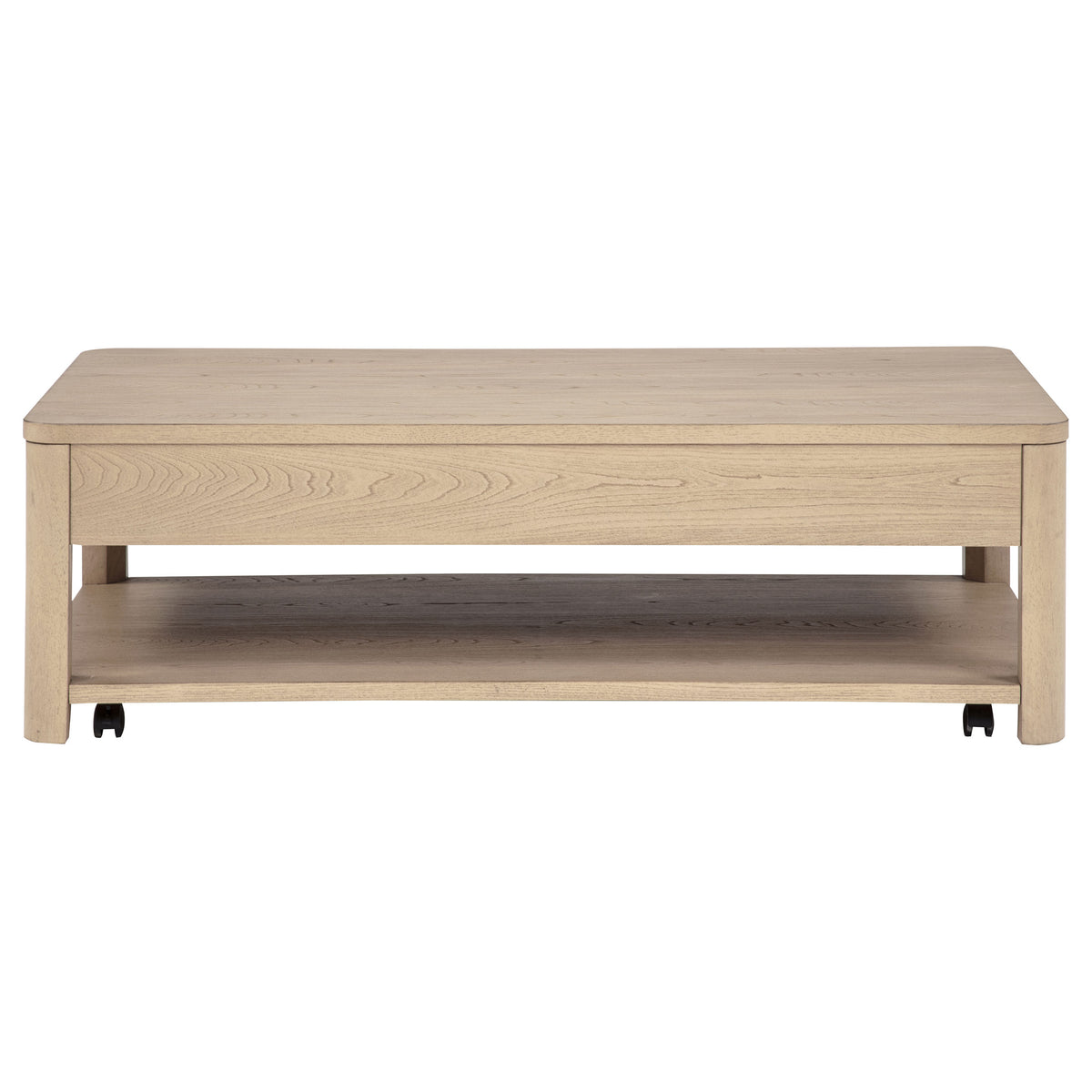 Marcelo Wood Coffee Table with 2 Drawers and Shelf - Light Elm