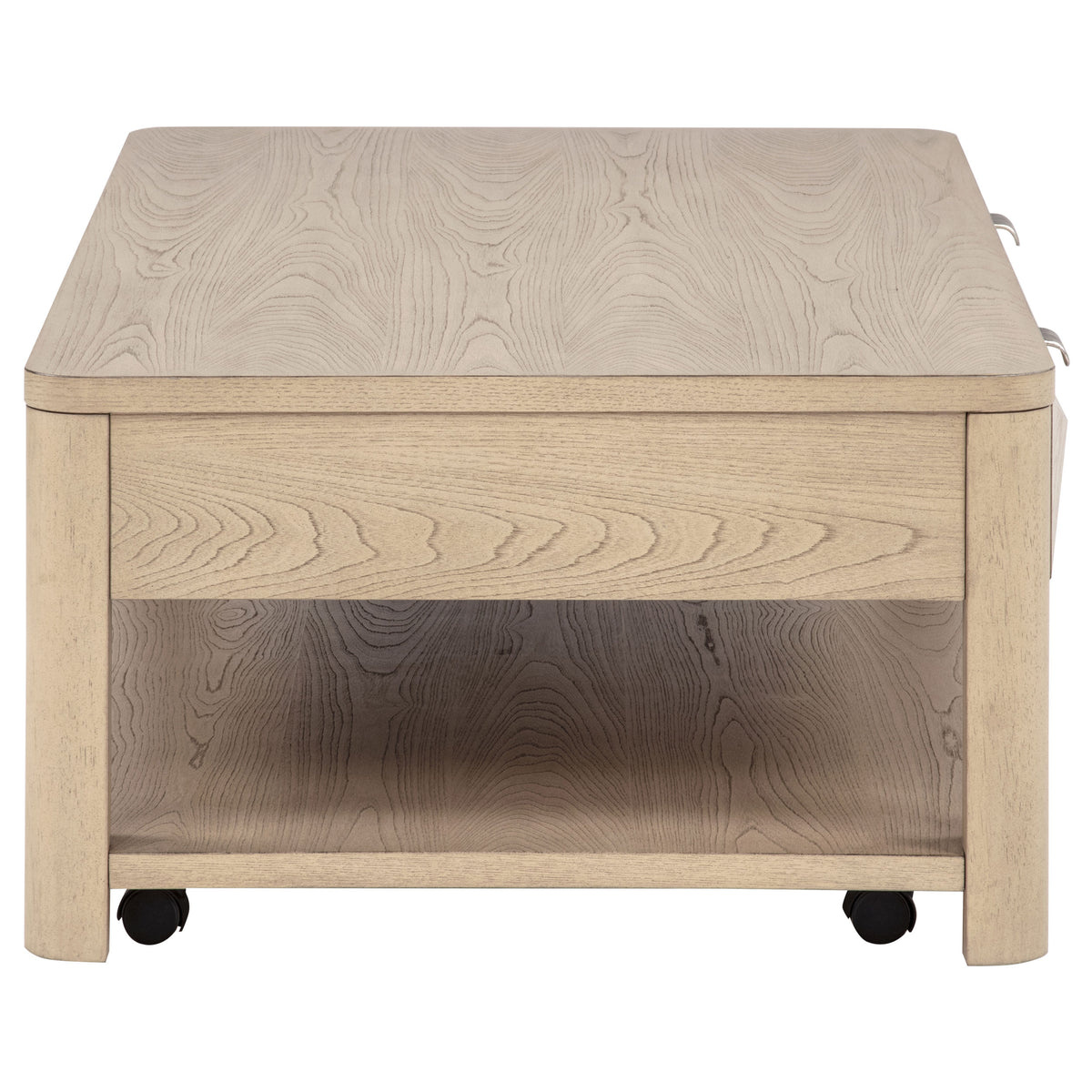 Marcelo Wood Coffee Table with 2 Drawers and Shelf - Light Elm