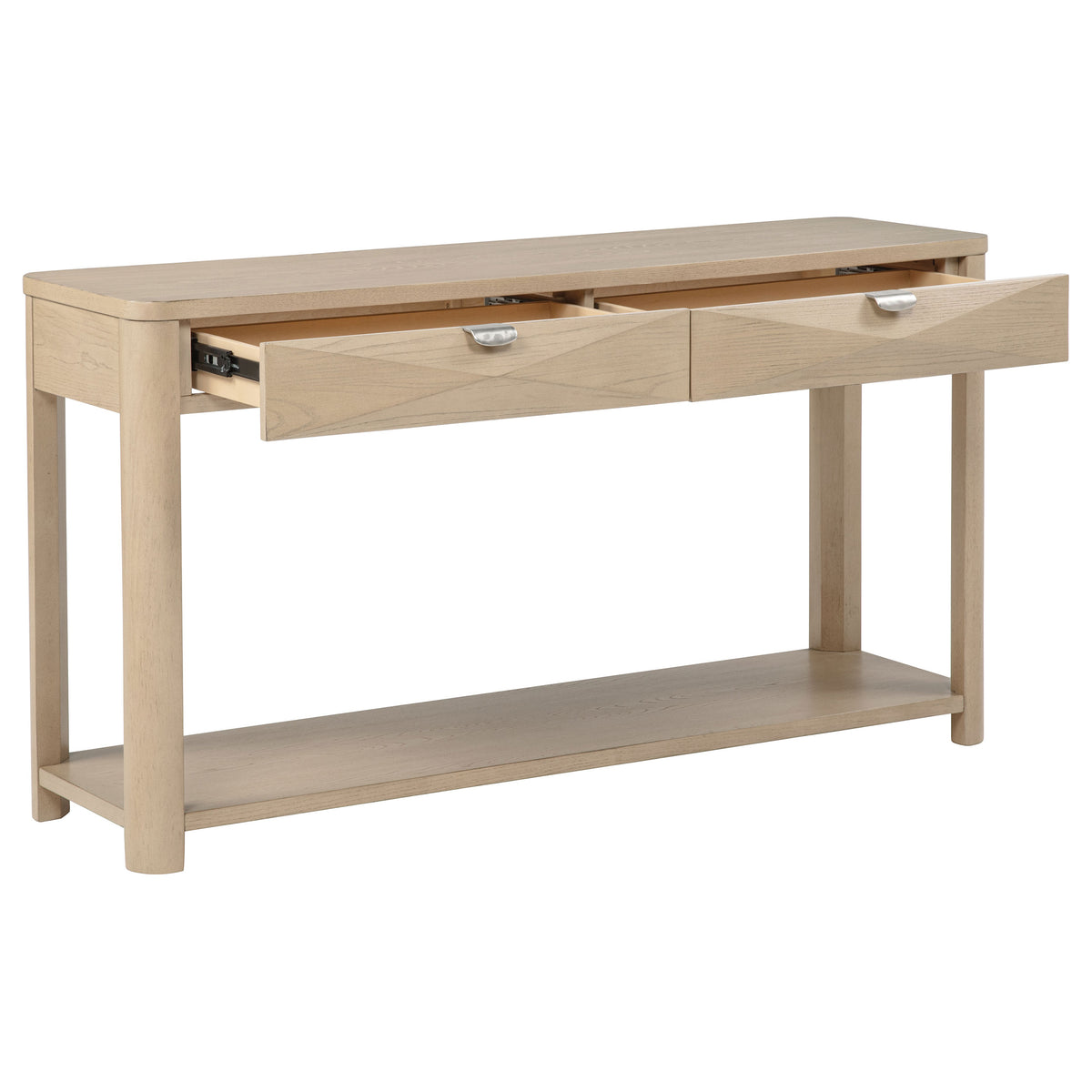 Marcelo Sofa Console Table with 2 Drawers and Shelf - Light Elm