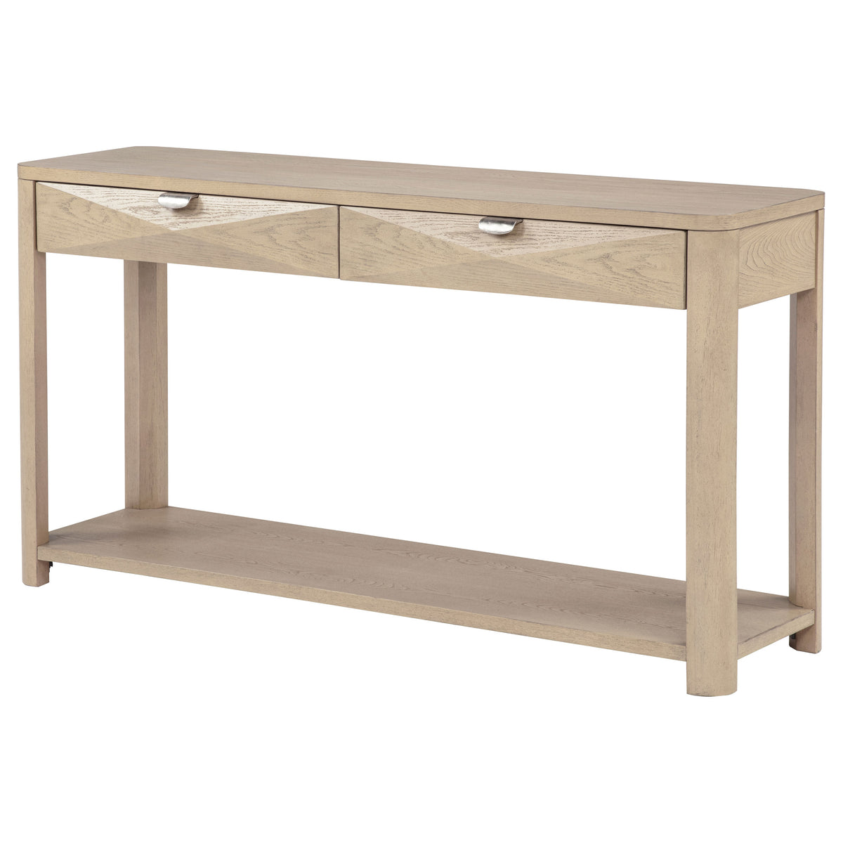 Marcelo Sofa Console Table with 2 Drawers and Shelf - Light Elm