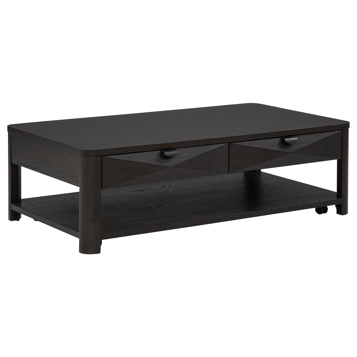 Marcelo Wood Coffee Table with 2 Drawers and Shelf