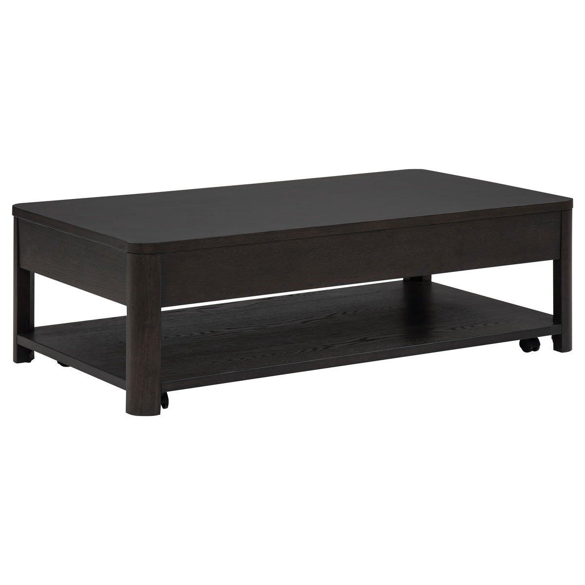 Marcelo Wood Coffee Table with 2 Drawers and Shelf