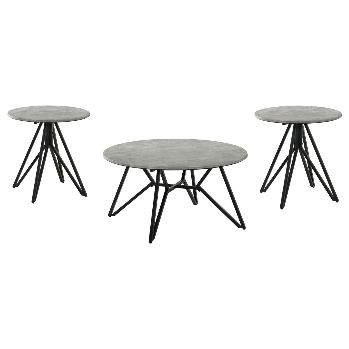 Hadi 3-piece Round SmartTop™ Coffee and End Table Set Cement