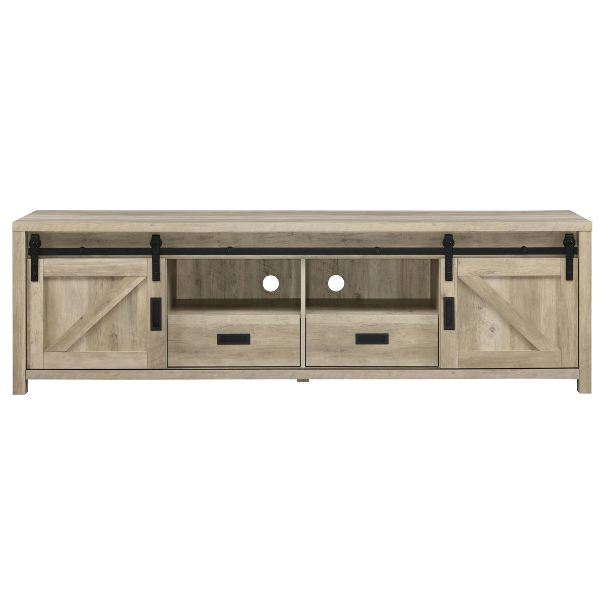 Madra 2-door Engineered Wood 79-inch TV Stand Pine - Distressed Pine