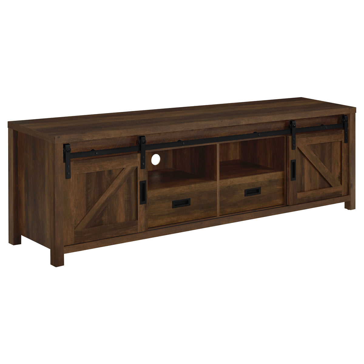Madra 2-door Engineered Wood 79-inch TV Stand Pine - Dark Pine