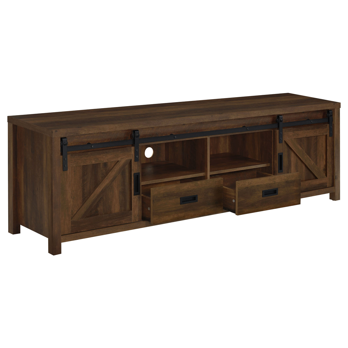 Madra 2-door Engineered Wood 79-inch TV Stand Pine - Dark Pine