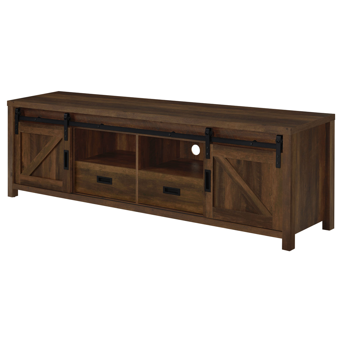 Madra 2-door Engineered Wood 79-inch TV Stand Pine - Dark Pine