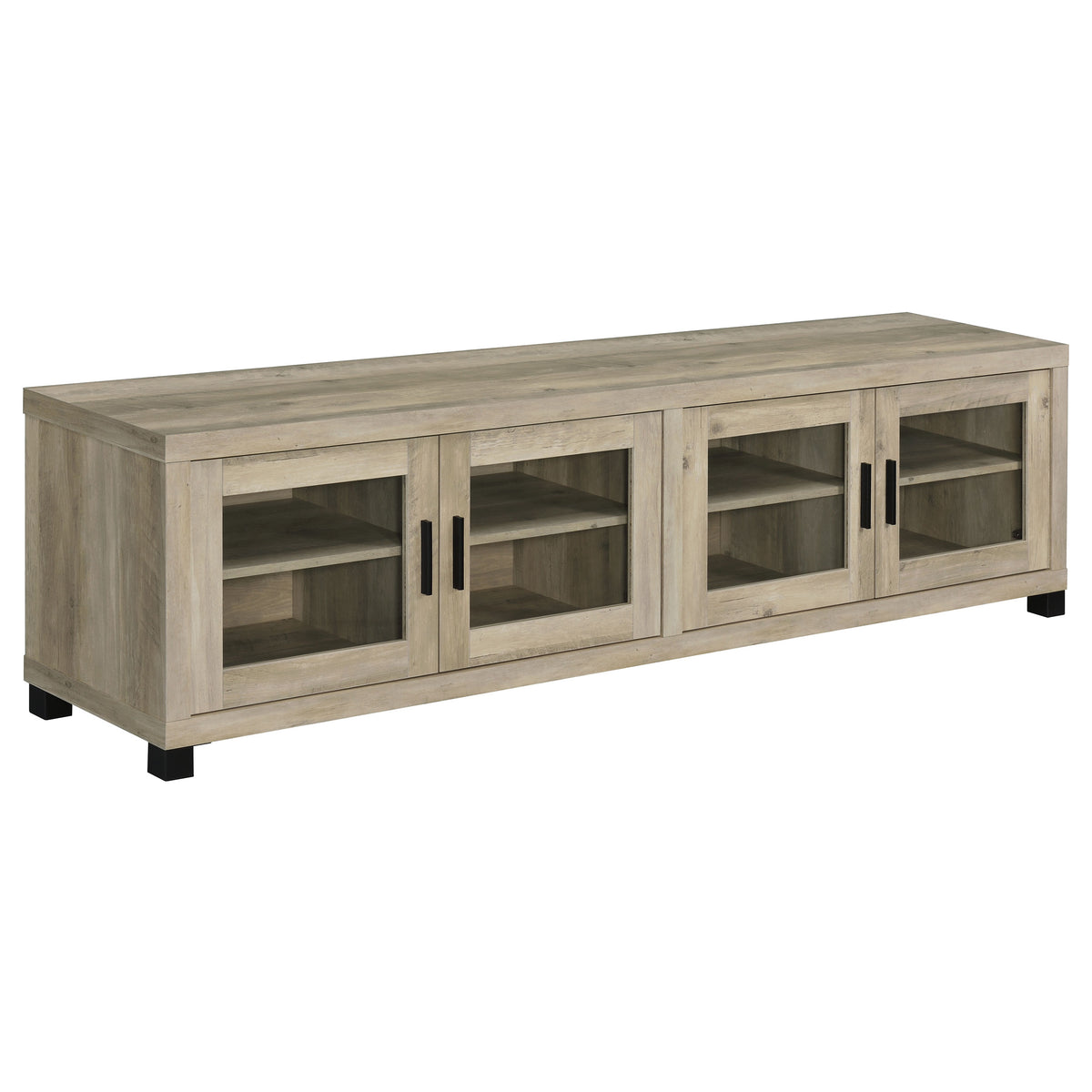 Sachin 4-door Engineered Wood 79-inch TV Stand - Distressed Pine
