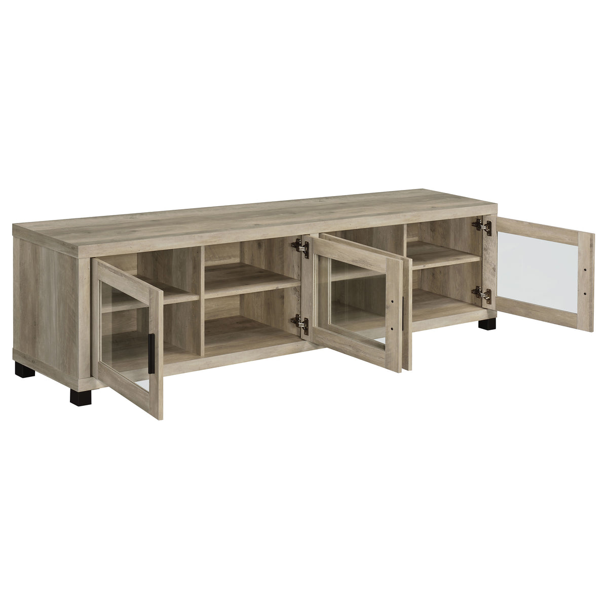 Sachin 4-door Engineered Wood 79-inch TV Stand - Distressed Pine