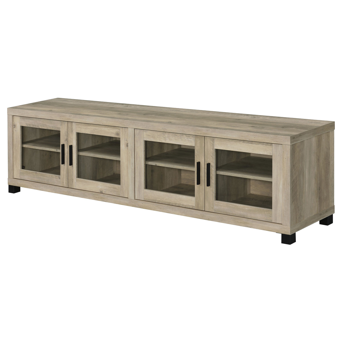 Sachin 4-door Engineered Wood 79-inch TV Stand - Distressed Pine