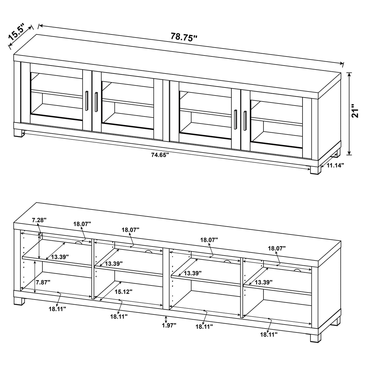 Sachin 4-door Engineered Wood 79-inch TV Stand - Distressed Pine