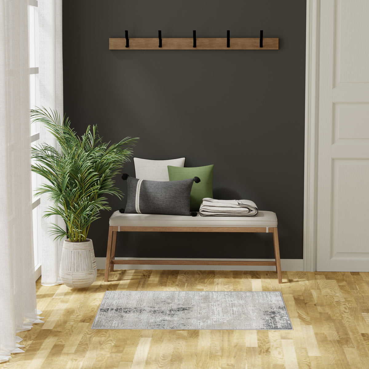 Dekor DEK07 Grey Charcoal Rug - room scene