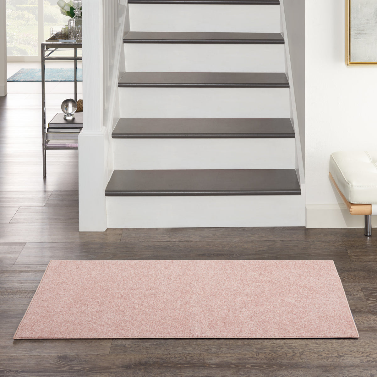 Nourison Essentials NRE01 Pink Rug - room scene