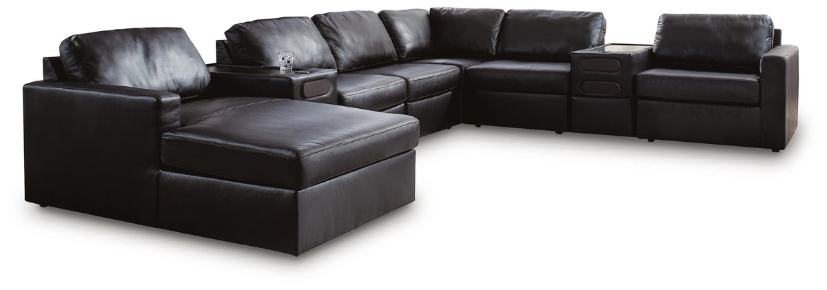 Modmax II 8-Piece Sectional with Chaise and Audio Consoles Leather