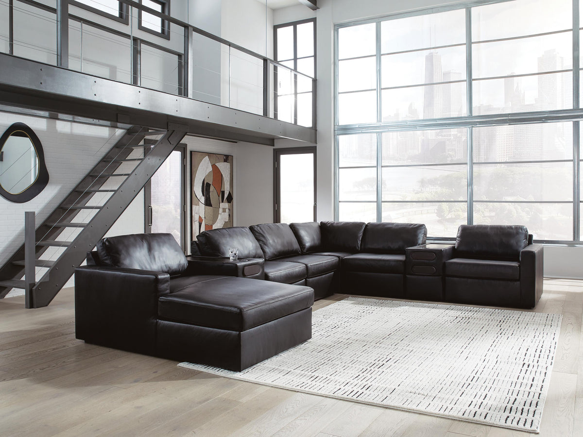 Modmax II 8-Piece Sectional with Chaise and Audio Consoles Leather