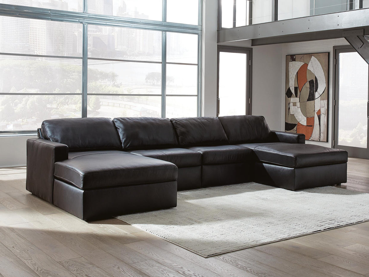 Modmax II 4-Piece Double Chaise Sectional Leather
