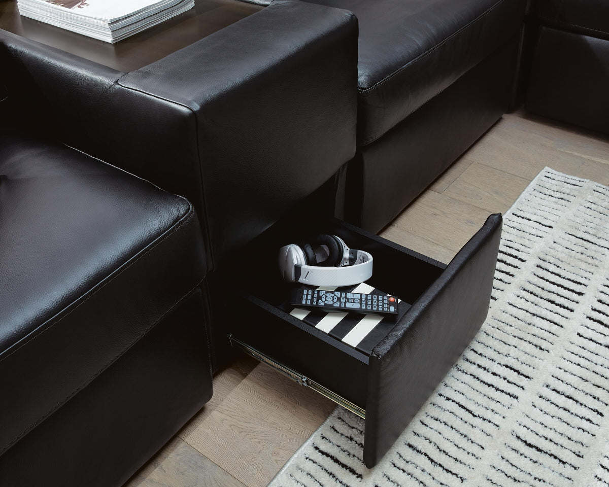 Modmax II 8-Piece Sectional with Chaise and Storage Consoles Leather