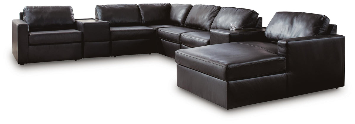 Modmax II 8-Piece Sectional with Chaise and Storage Consoles Leather