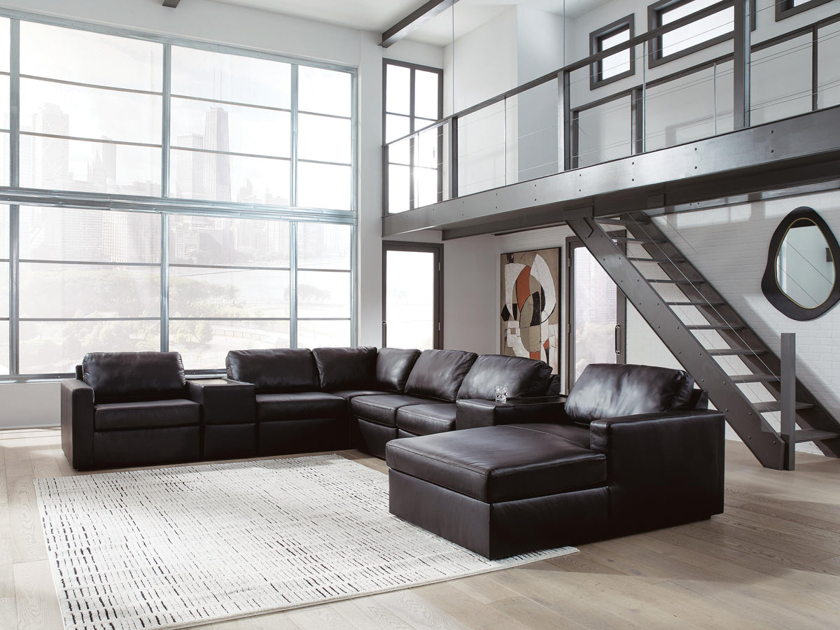 Modmax II 8-Piece Sectional with Chaise and Storage Consoles Leather