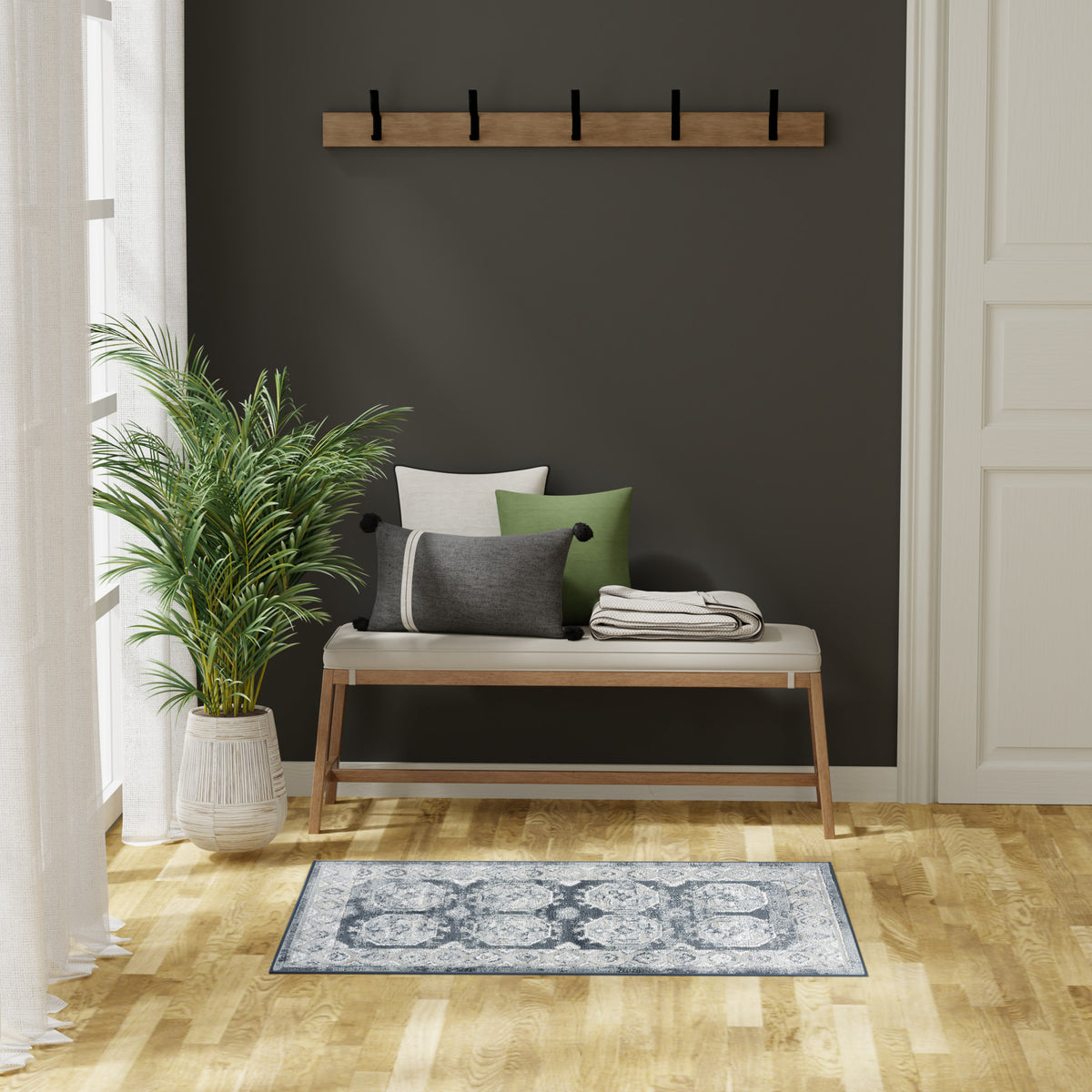 Dekor DEK01 Grey Navy Rug - room scene