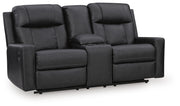 Mackmenville DBL Rec Loveseat w/Console Faux Leather