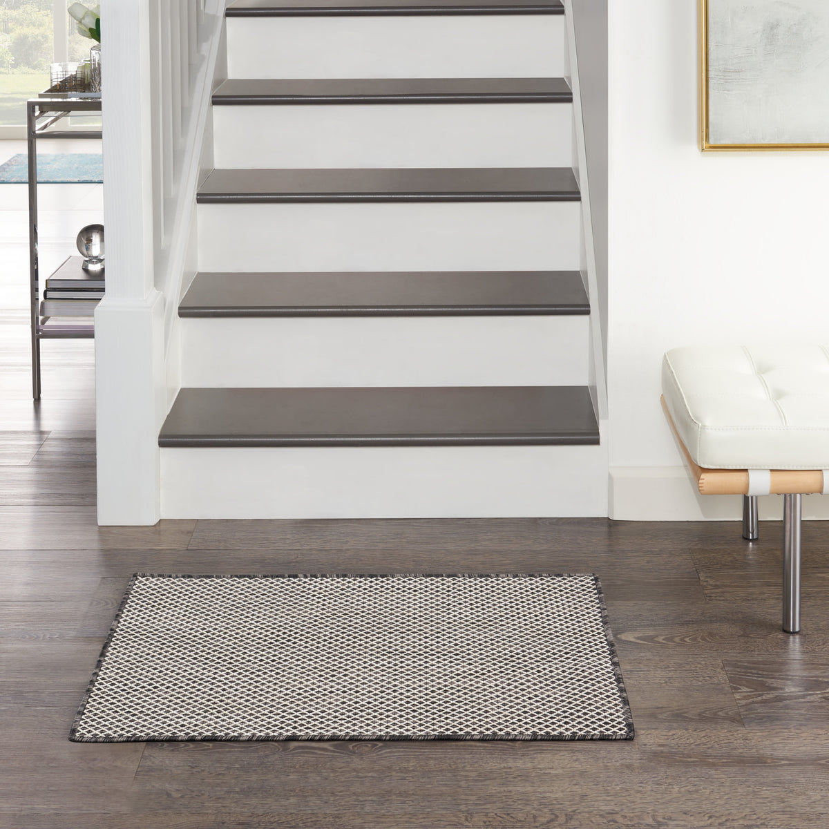 Courtyard COU01 Ivory Charcoal Rug - room scene