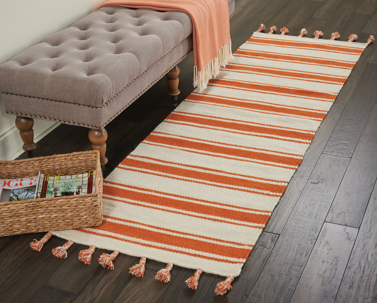 Rio Vista DST01 Ivory Orange Rug - room scene