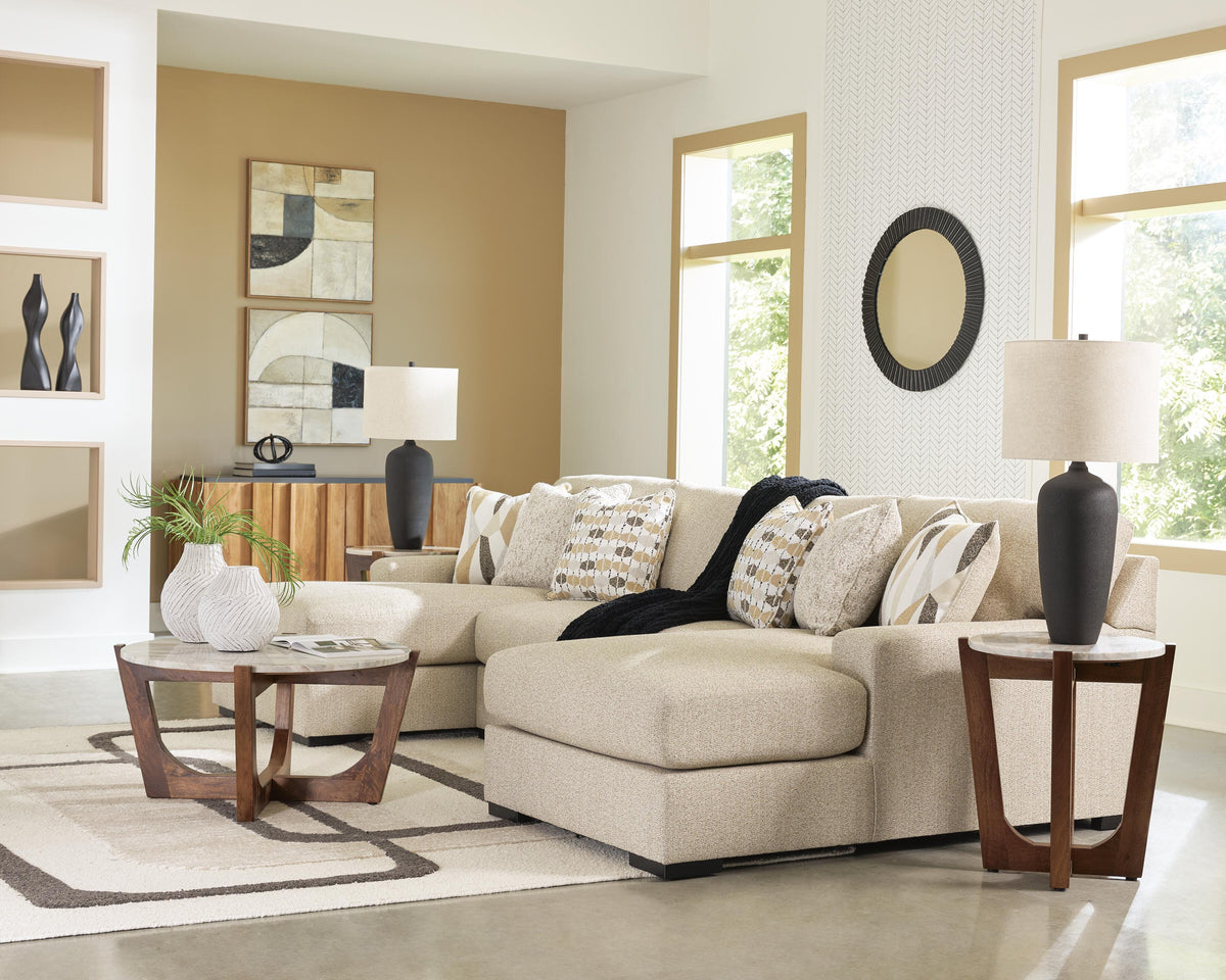 Laurelgrove 3-Piece Double Chaise Sectional Next-Gen Nuvella™ Performance Fabric Chenille