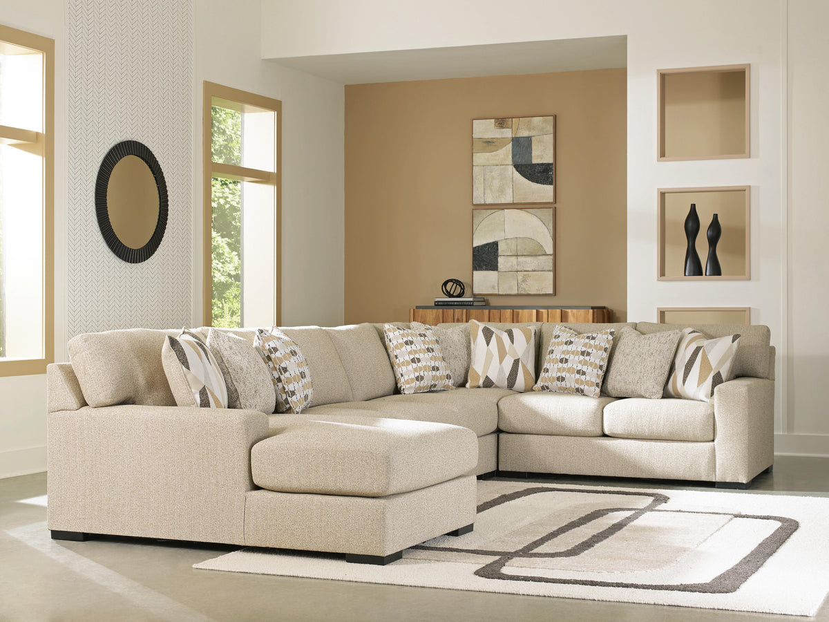 Laurelgrove 5-Piece Sectional with Chaise Next-Gen Nuvella™ Performance Fabric Chenille